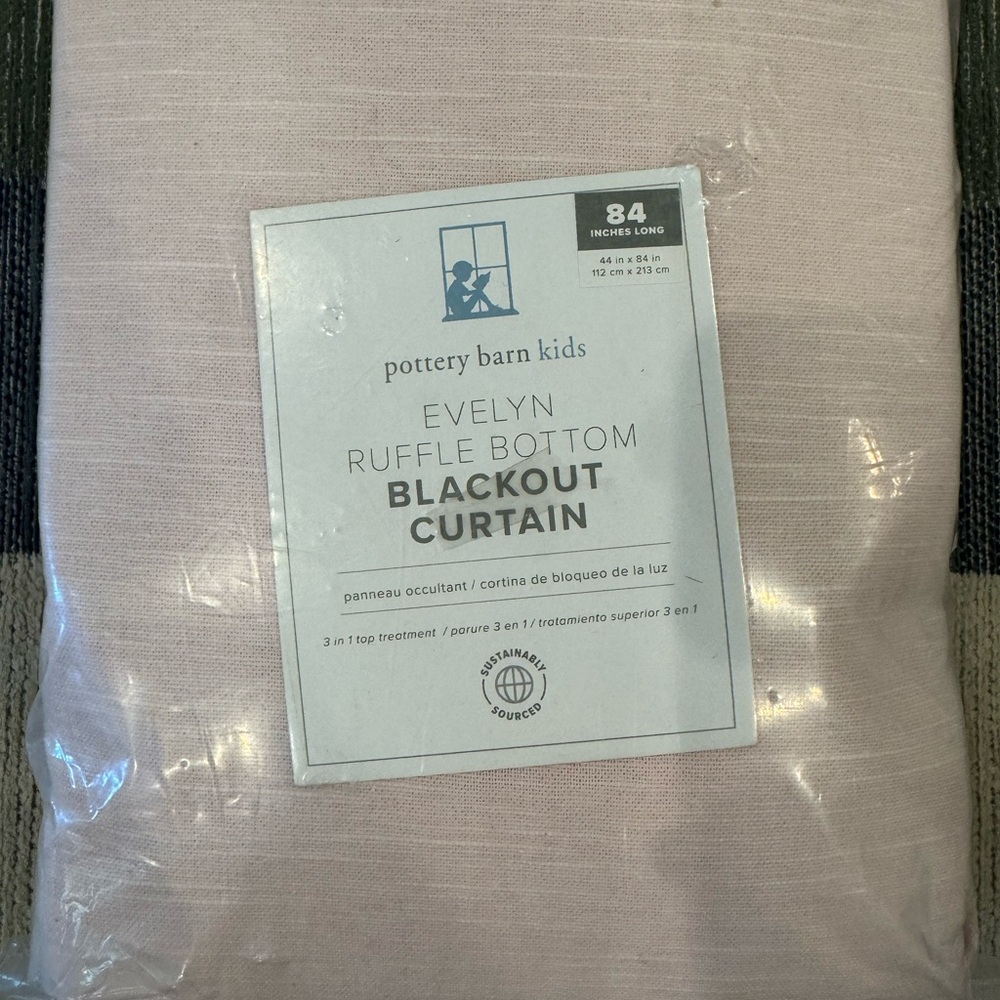 Pottery Barn Kids Soft Pink Evelyn Blackout Curtain